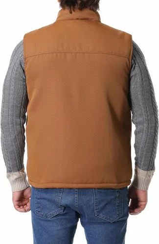 Vista 2 de MOERDENG Chaleco de cuello alto falso con forro polar lavado de pato lavado para hombre