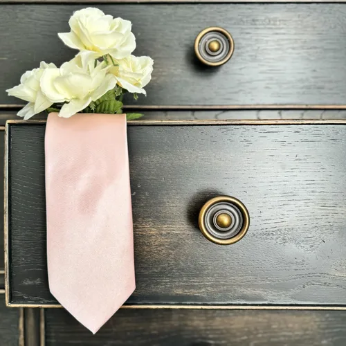 Vista 6 de tiemart Corbata de color sólido para hombre Longitud estándar