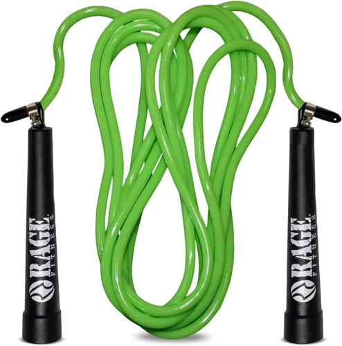 Vista 8 de Rage Fitness R2 Speed Jump Rope - Cuerda de velocidad de PVC ajustable con asas de rodamiento suaves para principiantes a entrenamientos avanzados