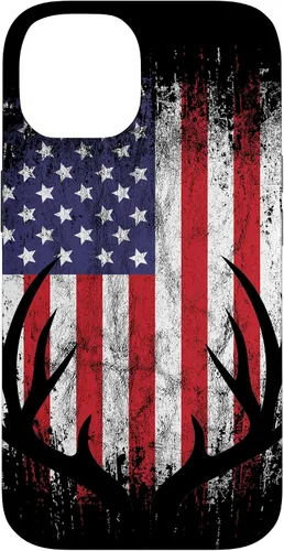 Vista 4 de Deer Hunting American Flag Whitetail Buck Antlers Case for iPhone 17