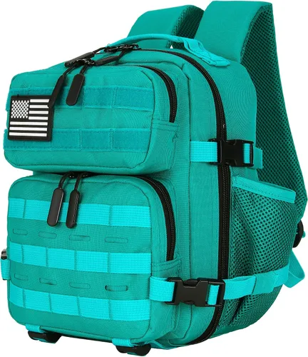 Vista 15 de Mini mochila táctica de 9L para hombres y mujeres, mochila táctica pequeña para senderismo, bolsa táctica pequeña, paquete de fitness, Negro