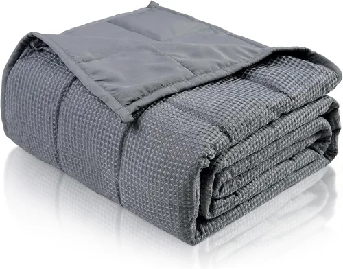 Vista 22 de Topblan Manta con peso refrescante para adultos, 12 libras, 48 x 72 Negro