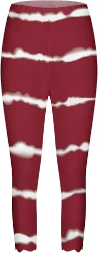 Vista 4 de Pantalones capri de verano para mujer, cintura elástica, puños fruncidos, estampado de flores, cómodos y elásticos