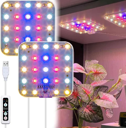 Vista 17 de Luz de cultivo para debajo del estante, temporizador automático, regulable, blanco perla, paquete de 1 Blanco (SP completo)