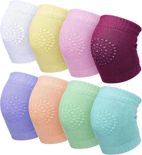 Vista 3 de 8 pares de rodilleras antideslizantes unisex para bebés para aprender a gatear calcetines para bebés