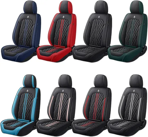 Vista 4 de Juego de fundas de asiento de automóvil de cuero nappa impermeables y transpirables de ajuste universal, cojín protector para vehículo automotriz