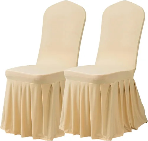 Vista 39 de Dimatic Juego de 2 fundas elásticas para sillas de comedor, fundas Parsons con falda, de elastano súper ajuste, funda protectora de asiento para Azul