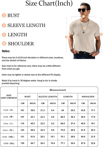 Vista 7 de PLEPAN Camiseta casual para hombre, cuello redondo, manga corta, para verano, playa, malla, punto gofre, tejido pesado, suave, para hombre