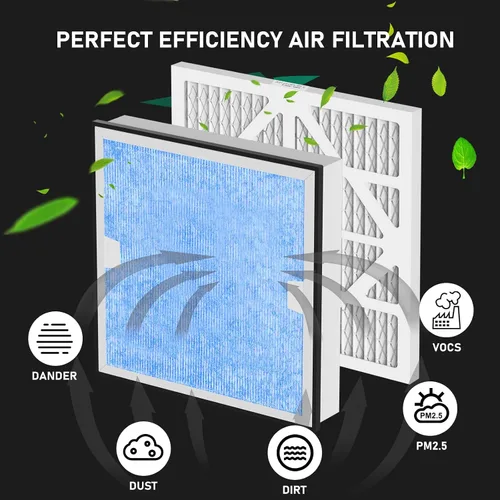 Vista 4 de HEPA 550 y carbón activado MERV-13 Juego de reemplazo de prefiltro compatible con limpiador de aire AlorAir CleanShield, 2 HEPA y 5 prefiltros