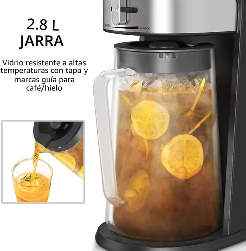 Vista 4 de wirsh Máquina de té helado con jarra de 3QT, cafetera de café helado con control de intensidad y filtro reutilizable, perfecta para café helado Negro