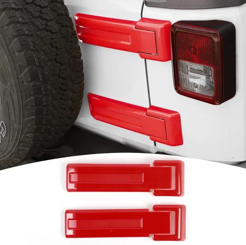 Vista 8 de Cubiertas de bisagras de compuerta trasera, accesorios de moldura para Jeep Wrangler JK JKU y Unlimited 2007-2018 (Rosa)