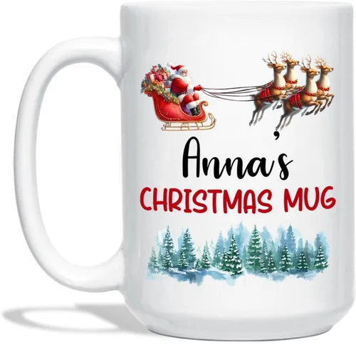 Vista 31 de Taza Personalizada Construcción De Muñeco De Nieve Con Nombre, Taza De Café De Navidad Muñeco De Nieve, Tazas De Árbol De Navidad Personalizadas