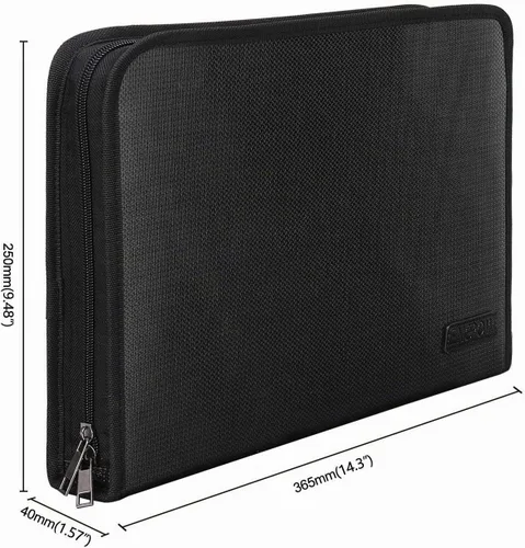 Vista 6 de ENGPOW Carpeta de archivos expandible ignífuga, bolsa organizadora de Negro