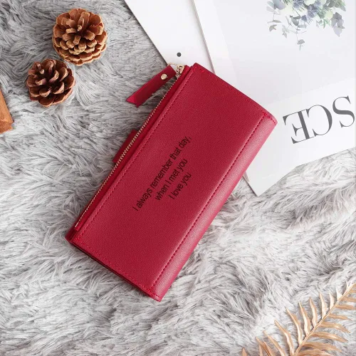 Vista 26 de Loveje - Billeteras personalizadas para mujer, de piel sintética, con grabadas fotográficas, triple pliegue, tarjeta de crédito, cartera larga