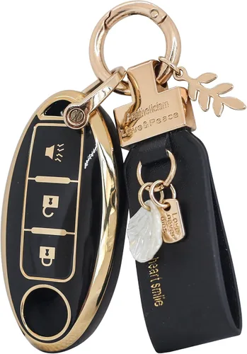 Vista 10 de Funda para llavero Nissan de 3 botones, funda inteligente para Altima Rogue Murano Pathfinder, carcasas de llaves con llavero, accesorios