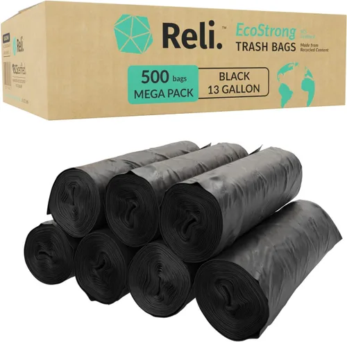 Vista 7 de Reli. Bolsas de compost de 3 galones (150 unidades) Certificado ASTM D6400 Bolsas de basura compostables ecológicas Forros de desechos