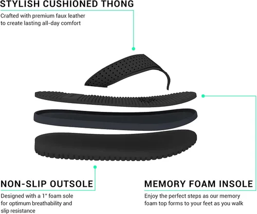 Vista 3 de Mio Marino - Chanclas cómodas para hombre, con espuma viscoelástica