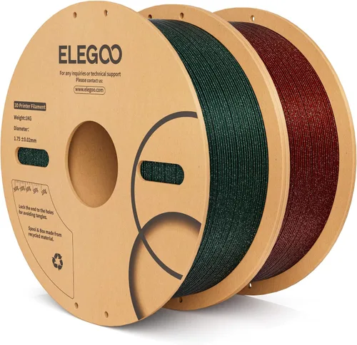 Vista 23 de ELEGOO - Filamento PLA de 1.75 mm (4/64 pulgadas), negro brillante, 2.20 libras, para impresora 3D con brillo centelleante, precisión dimensional