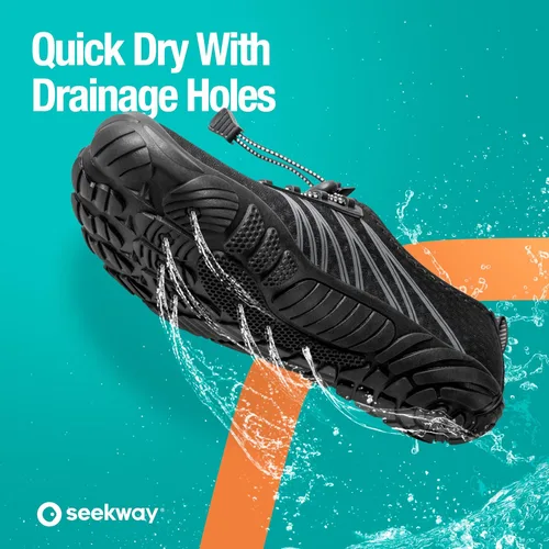 Vista 5 de SEEKWAY - Zapatos para usar en agua para adultos, unisex, tipo calcetín, de secado rápido, que brindan sensación de pies descalzos para la playa