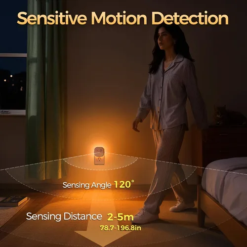 Vista 4 de DORESshop Luz nocturna con sensor de movimiento, luces nocturnas Sensor de movimiento 3CCT