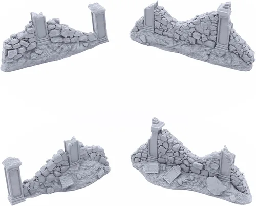 Vista 7 de EnderToys Paredes de cementerio sagrado por escenario imprimible, paisajes RPG de mesa impresos en 3D y terreno de juegos de guerra en miniatura