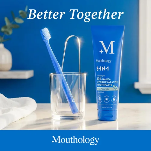 Vista 5 de Mouthology Raspador de lengua (paquete de 2), reduce el mal aliento (fundas de viaje incluidas), limpiadores de lengua de acero inoxidable, raspador