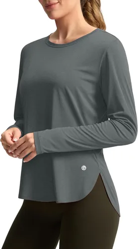 Vista 24 de Camisetas de sol para mujer, con protección ultravioleta FPU 50+, manga larga, ligera, de secado rápido, para entrenamiento, senderismo, para mujer