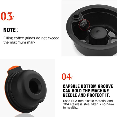 Vista 5 de Vasos de plástico reutilizables recargables para Bosch Tassimo, hogar, oficina, café (6.1 fl oz)