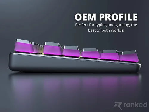 Vista 6 de Ranked Teclas Pudding PBT 112 Juego de teclas de doble disparo translúcidas ANSI EE. UU. e ISO Perfil OEM para teclado mecánico RGB de juego