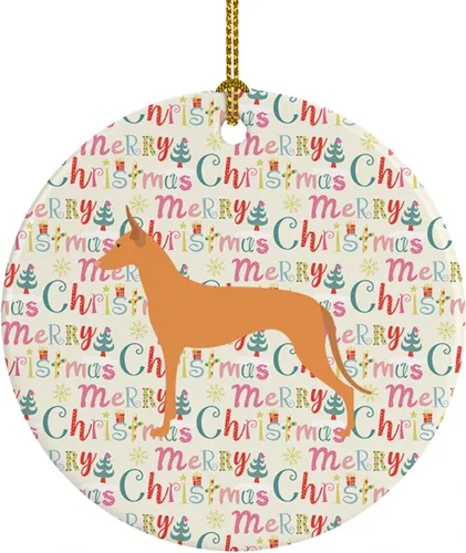 Vista 51 de Caroline's Treasures Affenpinscher - Adorno de cerámica con texto en inglés "Merry Christmas", multicolor para colgar en el árbol de Navidad