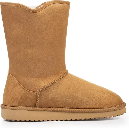 Vista 4 de KRABOR Womens Suede Snow Boots Mid-Calf Winter Shoes with Side Bows