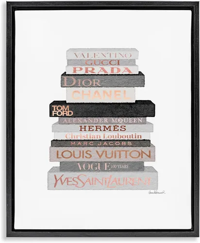 Vista 21 de Chic Shoes Glam Bookstack, 16 x 20 Inch Canvas in Floater Frame Stupell Industries · By Amanda Greenwood · Ready to hang · Fashion forward gift
