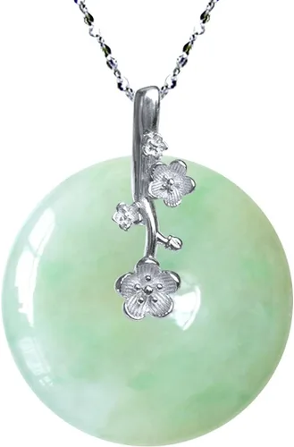 Vista 14 de Dahlia Collar eterno de jade en forma de círculo, jadeíta de grado A certificada de Birmania auténtica para la paz