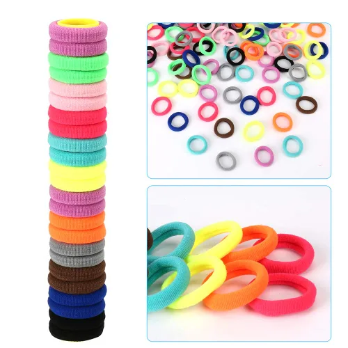Vista 4 de Gomas para el pelo de bebé, gomas de algodón para niñas, bandas de pelo sin costuras para niños, coleteros elásticos para niñas, diámetro de 0.97