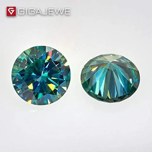 Vista 3 de Piedras preciosas sueltas de moissanita VVS1 de 0.256in, 1.0 quilates, color azul y verde para hacer joyas, Cristal sic, moissanita