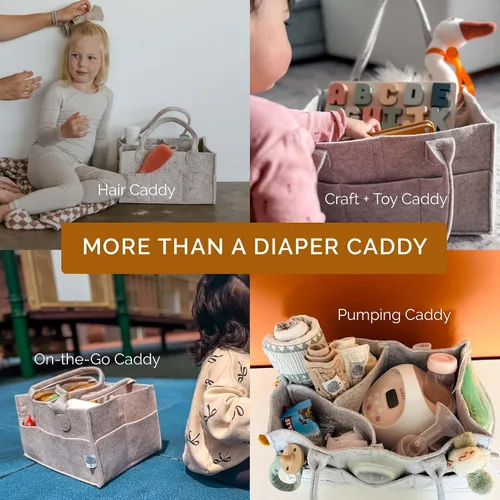 Vista 8 de Parker Baby Co.: organizador de pañales para bebé, contenedor para dormitorio de bebé, organizador de automóvil para pañales y toallitas para bebés