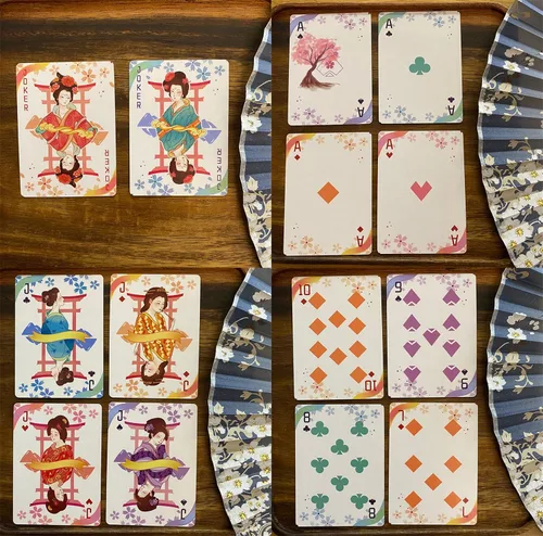 Vista 2 de Cherry Blossoms Cardistry Juego de cartas de póquer Novedad Juego de Poker Baraja de cartas para adultos Baraja de cartas Juegos de cartas