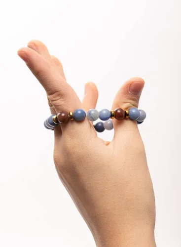 Vista 4 de Pulseras de cristal con cuentas de Charka para mujer, hechas a mano con aventurina verde de 0.315 pulgadas (0.315 in), pulseras de piedra de cristal