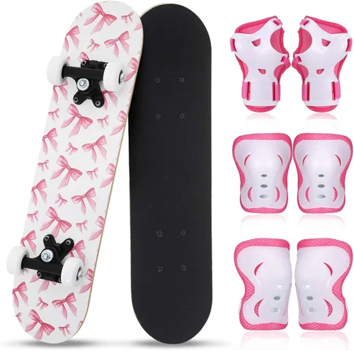 Vista 13 de Honoson Juego de 7 piezas de rodilleras, coderas y muñequeras para patinetas para principiantes y niños pequeños