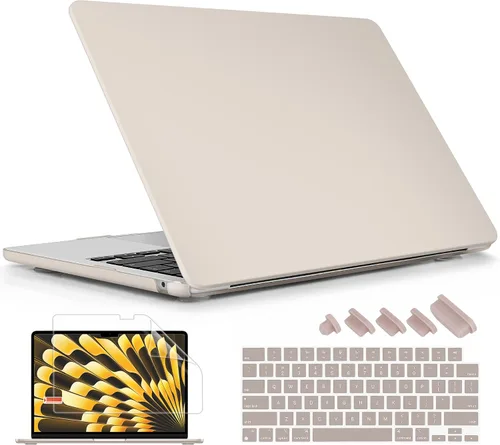 Vista 10 de Funda rígida de plástico compatible con MacBook Air de 15 pulgadas M3 A3114 M2 A2941 Releae 2024 2023, funda rígida de plástico con cubierta