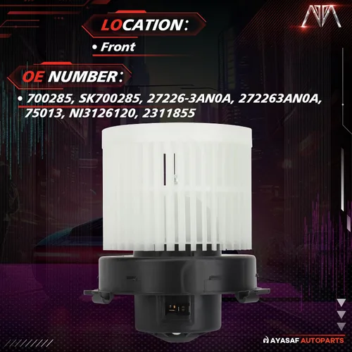 Vista 2 de 700285 Conjunto de motor de ventilador HVAC con jaula de ventilador para Nissan 2012 2013 2014 2015 2016 2017 2018 2019 Versa, para Versa Note