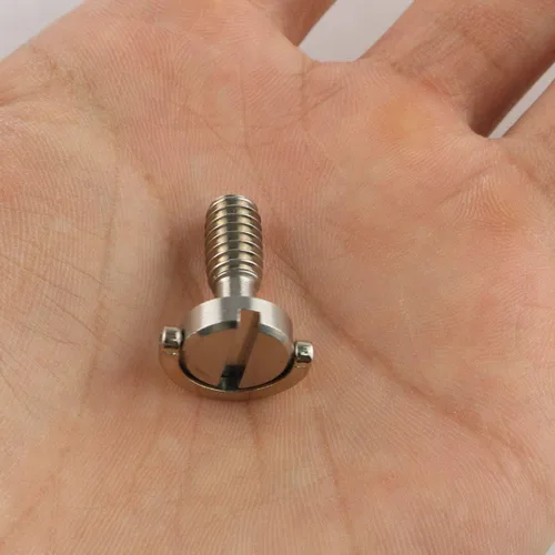 Vista 5 de E-outstanding Tornillo con bisagras de anillo en D, 2 piezas de rosca de 1/4-20 rosca, tornillos de fijación de cámara de acero inoxidable