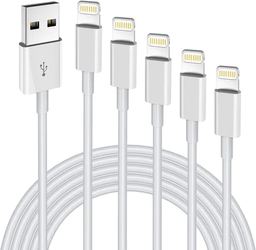Vista 9 de Cable cargador Lightning para iPhone, paquete de 2 cables USB certificados Apple MFi, cable de carga rápida para iPhone, transferencia de datos