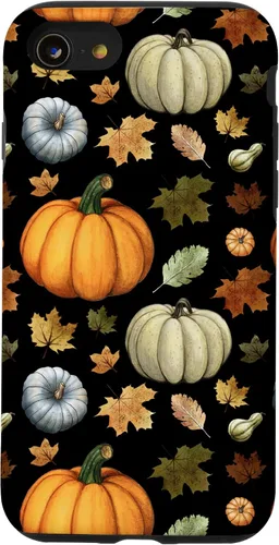 Vista 18 de iPhone 16 Falling Leaves Autumn and Pumpkin Happy Fall Case