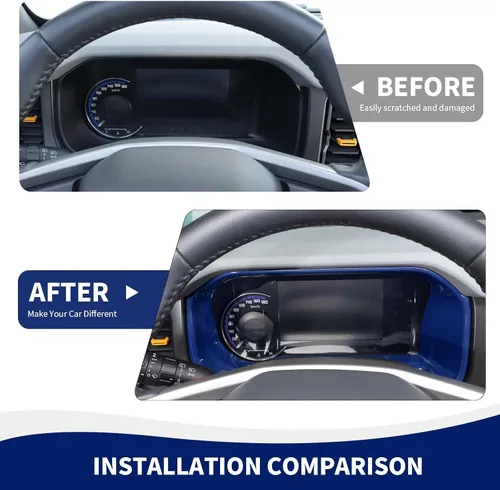 Vista 5 de RAZPOY Para Bronco - Cubierta de tablero de control central compatible con accesorios interiores Ford Bronco 2021-2024, color azul