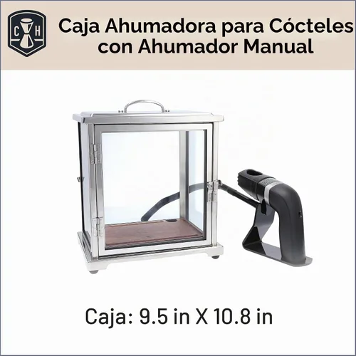 Vista 6 de Crafthouse by Fortessa - Caja de cristal para ahumar cóctel con ahumador de mano