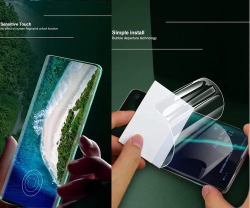 Vista 5 de 2 protectores de pantalla frontal flexible para iPhone 14 Pro Max de 6.7 pulgadas 2022 Película de hidrogel 3D transparente TPU sensible al tacto