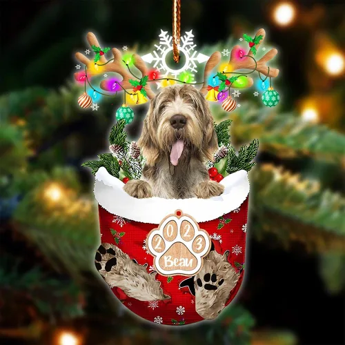 Vista 135 de NAZENTI Adorno Navideño de Bolsillo Personalizado de Affenpinscher en la Nieve, Adorno de Forma Acrílica de Perro, Adorno de Navidad 2023, Adorno