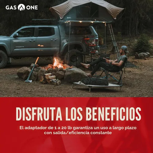 Vista 3 de Gas One Manguera de propano de 4 pies, manguera adaptadora de 1 libra a 20 libras, tanque de propano de 16.4 oz a 20 libras QCC1/Tipo 1, permite