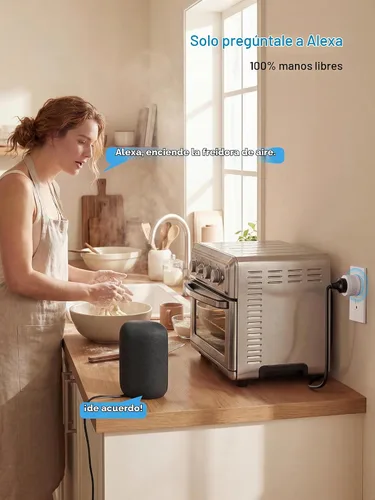 Vista 4 de EIGHTREE Enchufe inteligente 2025, actualización a 15A, toma de corriente Bluetooth y Wi-Fi de doble conexión, control de voz, toma de control